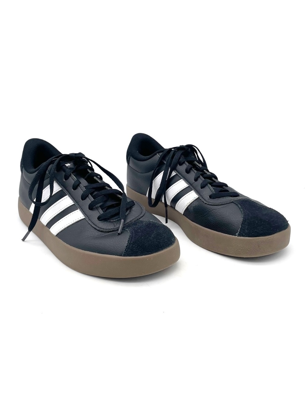 Adidas VL Court 3.0 Big Kids Youth Size 6 Black White Gum Sneakers Shoes - Picture 3 of 16